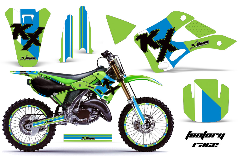 Kawasaki KX125 KX250 99-02 Graphics Kit FactoryRace G NPs